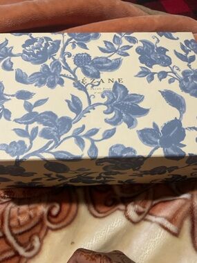 Sezane Blue and Cream Heels